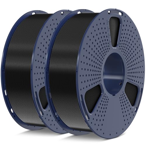 SUNLU PLA Plus 3D Drucker Filament, PLA+ Filament 1.75mm, Maßgenauigkeit +/- 0.02mm, 2 kg insgesamt, 1 kg pro Spule, Schwarz+Schwarz von SUNLU