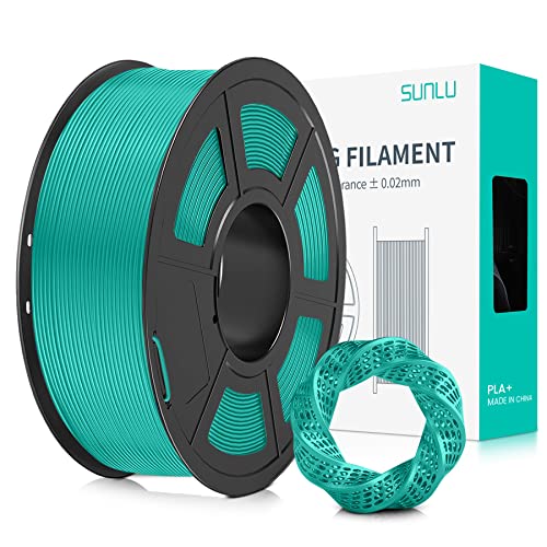 SUNLU PLA+ Filament 1.75mm, PLA Plus 3D Drucker Filament, Stärker belastbar, Neatly Wound, 1KG 3D Druck PLA+ Filament, Maßgenauigkeit +/- 0.02mm, Grüne Weide von SUNLU