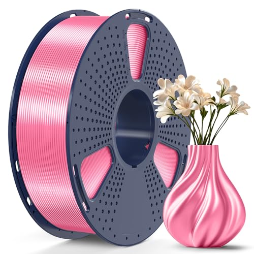 SUNLU PLA Plus Shiny Silk 3D Drucker Filament 1.75mm, Silk PLA+ 3D Druck Filament mit Seidenglattes Finish, Gute Farbwiedergabe, Maßgenauigkeit +/- 0,02mm, 1kg(2.2lb) Spule, PLA+ Silk Rosa von SUNLU