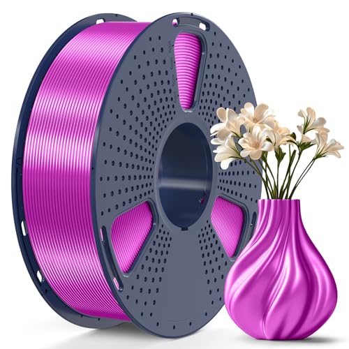 SUNLU PLA Plus Shiny Silk 3D Drucker Filament 1.75mm, Silk PLA+ 3D Druck Filament mit Seidenglattes Finish, Gute Farbwiedergabe, Maßgenauigkeit +/- 0,02mm, 1kg(2.2lb) Spule, PLA+ Silk Lila von SUNLU