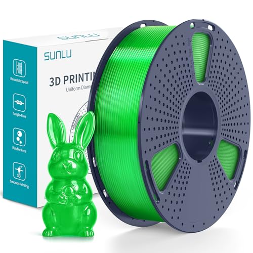 SUNLU PVB Filament 1,75mm, 3D Druckerfilament, IPA-Alkoholpolitur für ein Glasähnliches Finish, Glatte Textur, 3D Druckfilament PVB Passend für die Meisten FDM 3D, 1kg Spule, Transparentes Grün von SUNLU
