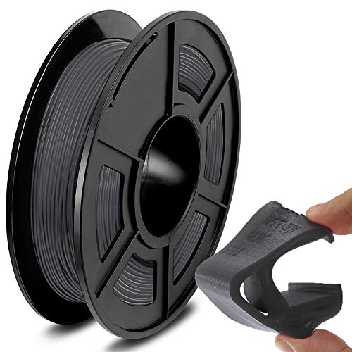 SUNLU TPU Filament 1.75 mm, Flexible TPU 3D Drucker Filament, Hohe Zähigkeit und Biegbarkeit, 500g Spule, Maßgenauigkeit +/-0.03 mm, Grau von SUNLU