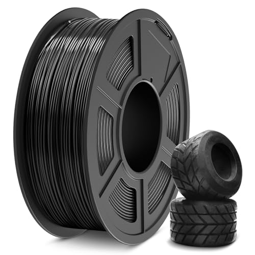 SUNLU TPU Filament, 1KG Flexibles 95A TPU 3D Drucker Filament 1.75mm Maßgenauigkeit +/- 0.03 mm, Hohe Liquidität und Elastizität, 1KG（2.2Lbs) Spule, TPU Filament für FDM 3D Drucker, TPU Schwarz von SUNLU