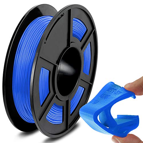 SUNLU TPU Filament 1.75 mm, Flexible TPU 3D Drucker Filament, Hohe Zähigkeit und Biegbarkeit, 500g Spule, Maßgenauigkeit +/-0.03 mm, Blau von SUNLU