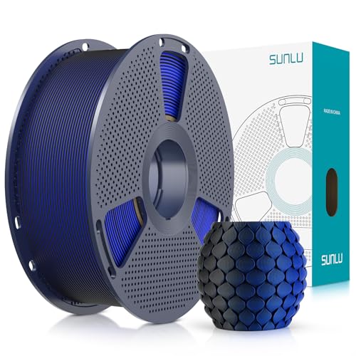 SUNLU Zweifarbiges Matte PLA Filament 1.75mm, Matte 3D Drucker Filament PLA mit 2 Farben Gradient, Maßhaltigkeit +/- 0.02mm, PLA Filament 1kg Spule (Schwarz Blau) von SUNLU