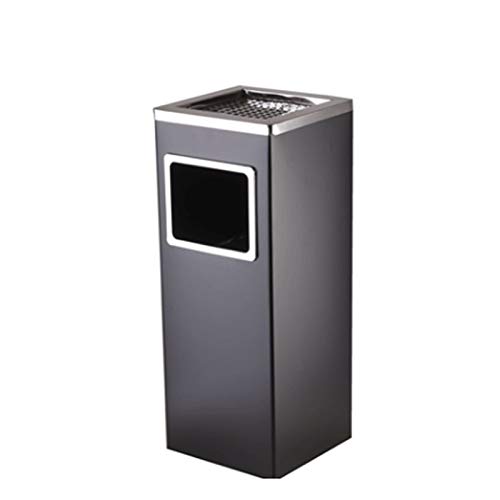 Edelstahl-Mülleimer für den Innen- und Außenbereich mit Einkaufs- und Hotelaufbewahrung, Altpapierboxen, Recyclingbehälter (Farbe: Silber) (Schwarz, Einheitsgröße) von SUNMME