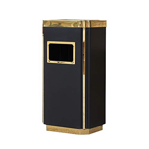 Mülleimer aus Edelstahl für den Innen- und Außenbereich, mit Einkaufs- und Hotelaufbewahrung, Altpapierboxen, Recyclingbehälter (Farbe: Silber) (Gold, Einheitsgröße) von SUNMME