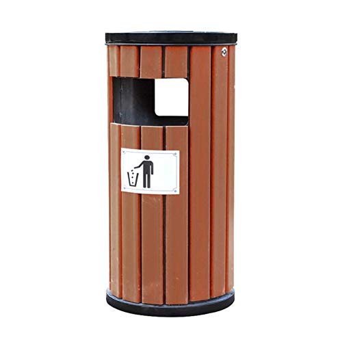 Mülleimer für den Außenbereich mit klassifizierten Mülltonnen, gewerbliche Müllcontainer aus Stahl für den Einsatz in Cafés, auf Campusgeländen und in Parks, Recyclingbehälter (Farbe: Braun) (Gelb, Ei von SUNMME