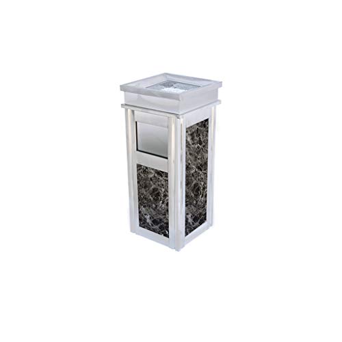 Mülleimer mit Asche, mikrokristalliner Steinplatte, Abfalleimer, Müll-Innenbehälter für draußen oder drinnen, Zwei Ausführungen (Farbe: Titan, Betis-Größe, seitlicher Deckel) (Silber, Bruin, Net von SUNMME