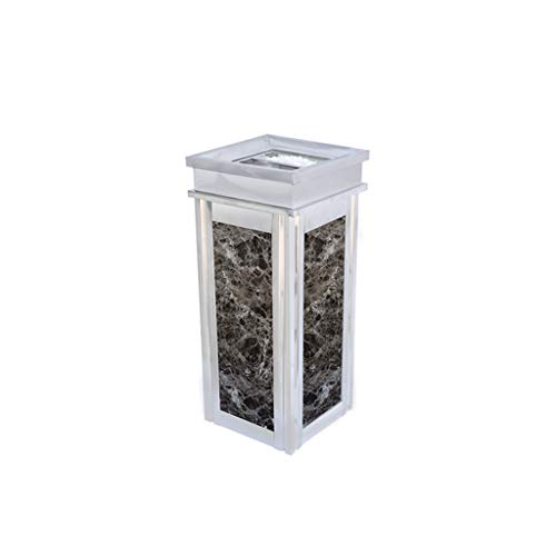 Mülleimer mit Asche, mikrokristalliner Steinplatte, Abfalleimer, Müll-Innenbehälter für draußen oder drinnen, zwei Ausführungen (Farbe: Titan, Betis-Größe, seitlicher Deckel), (silber, bruin, Netzober von SUNMME