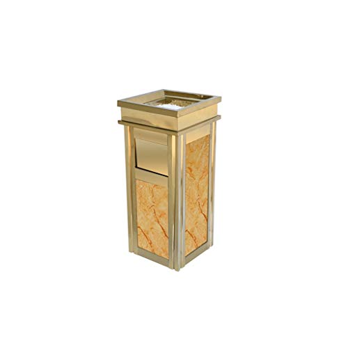 Mülleimer mit Asche, mikrokristalliner Steinplatte, Abfalleimer, Müll-Innenbehälter für draußen oder drinnen, zwei Ausführungen (Farbe: Titan, Betis-Größe, seitlicher Deckel) (Goldene Beigewurzel von SUNMME