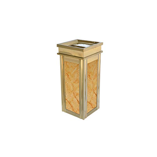 Mülleimer mit Asche, mikrokristalliner Steinplatte, Abfalleimer, Müll-Innenbehälter für draußen oder drinnen, zwei Stile (Farbe: Titan, Betis-Größe, seitlicher Deckel) (Goldbeige, Wurzeloberteil von SUNMME