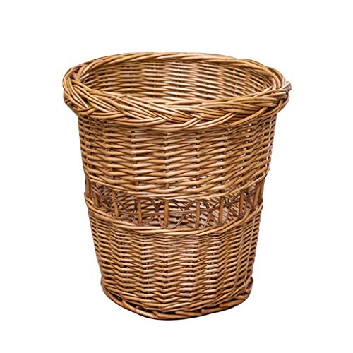 SUNMME Mülleimer aus Rattan, geflochtener Korb, Papierkorb, Wäscheaufbewahrung für Badezimmer, Küchen, Heimbüros (Farbe: A) (eine Größe) von SUNMME