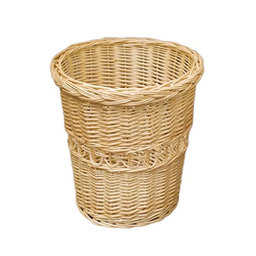 SUNMME Mülleimer aus geflochtenem Rattan-Weidenkorb, Papierkorb, Wäscheaufbewahrung für Badezimmer, Küchen, Heimbüros (Farbe: A) (b, Einheitsgröße) von SUNMME