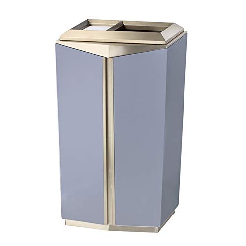 SUNMME Recyclingbehälter für den Innen- und Außenbereich, Mülleimer aus Edelstahl, große gewerbliche Büros mit Hotelrestaurants, Abfallbehälter (Farbe: Schwarz) (Grau, Einheitsgröße) von SUNMME