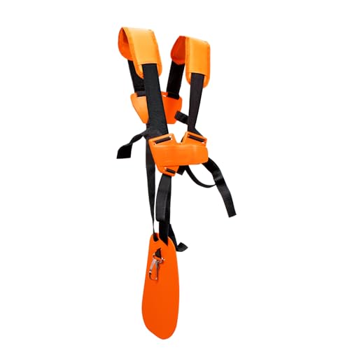 SUNMON 4119 710 9001 Unkrautfresser-Gurt – Trimmergeschirr, doppelte Schulter mit strapazierfähigem Nylon-Saitentrimmerriemen für Unkrautwacker, für STHIL FS KM-Serie Saitentrimmer (Orange) von SUNMON