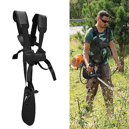 SUNMON 4119 710 9001 Unkrautfresser Gurt – Trimmergeschirr Doppelter Schulter mit strapazierfähigem Nylon-Schnurschneider für Unkrautwacker, für STHIL FS KM Series Saitentrimmer (schwarz) von SUNMON
