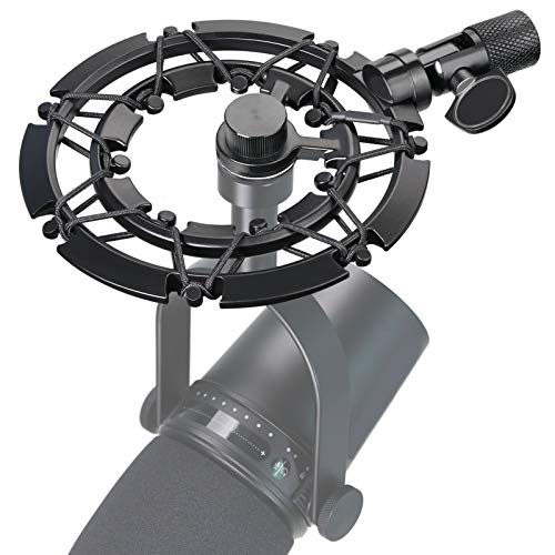 SUNMON Shure MV7 Stoßdämpferhalterung, kompatibel mit Shure MV7-Mikrofon, MV7 Stoßdämpferhalterung reduziert Vibrationsgeräusche, passender Mikrofonständer, Galgenarm von SUNMON von SUNMON