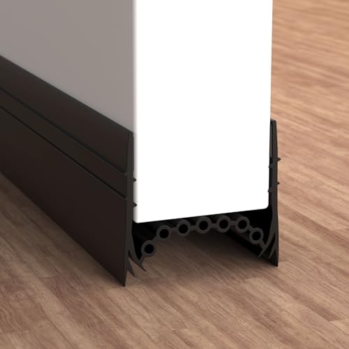 SUNMON Türdichtung Zugluftstopper für Türen Unten Türdichtung Selbstklebend Haustür Zugluft Tür Windschutz Kälteschutz, Tür Zugluftstopper Einfach angebracht für Türspalte von 0,8 bis 1,5 cm (Schwarz) von SUNMON