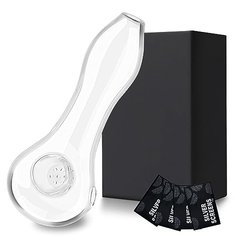 SUNNEKO Glaspfeife, 7 Löcher Glaspfeife, Glaslöffel Elegant Schönes Kompaktes & Leichtes Design, Hitzebeständigkeit - Geschenk für Sammler, Enthusiasten und Väter von SUNNEKO