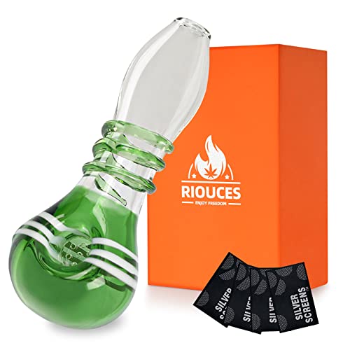 SUNNEKO Handgefertigte Glaspfeife aus dickem Glas – hitzebeständig, geruchsneutral, kompakt – Löffel-Bong für Zuhause oder unterwegs – dekoratives Sammlerstück von SUNNEKO
