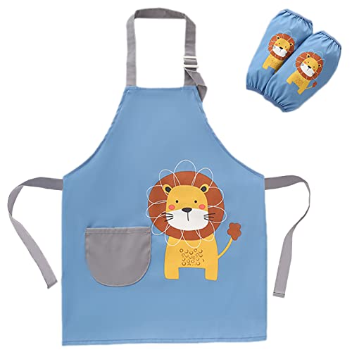 SUNNEKO Kochschürze Kinder Schürzen Kind mit Tasche Wasserdicht Jungen Mädchen Verstellbare Küchenschürze Basteln Bemalen Backen Kochen Malschürze Kunstkittel Arbeitsschürze Painting Bastelschürze von SUNNEKO
