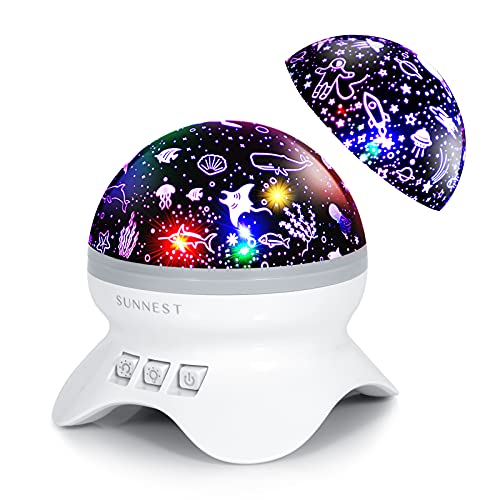 SUNNEST Sternenprojektor Nachtlicht Baby, Projektionslampe Sternelampe Ozeanlichter Sternenlicht Sternenhimmel Lichtprojektion Nachtlicht LED Projektor Sternenhimmel, Ozeaneffekt für Party Geburtztag von SUNNEST