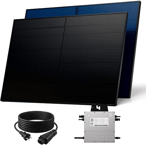 SUNNIVA 1000W Balkonkraftwerk BIFAZIAL FULLBLACK komplett Steckdose BENY 800W Wechselrichter, PV Solaranlage, 2x 500W Glas-Glas Solarmodule, inkl. 5m Kabel, WIFI, Komplettset von SUNNIVA