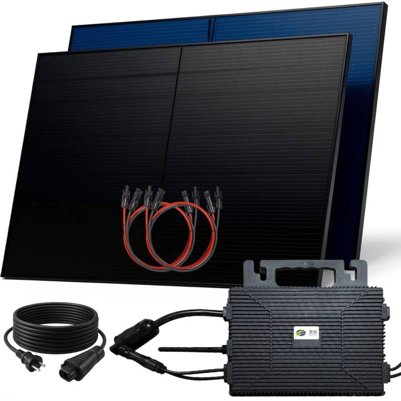 SUNNIVA Balkonkraftwerk 1000 W mit ASTRO-E 800 W Wechselrichter inkl.5m Kabel 2x 500 W Solarmodule Bifazial Fullblack Glas-Glas SUNNIVA Balkonkraftwerk 1000 W mit ASTRO-E 800 W Wechselrichter inkl.5m Kabel 2x 500 W Solarmodule Bifazial Fullblack Glas-Glas von SUNNIVA