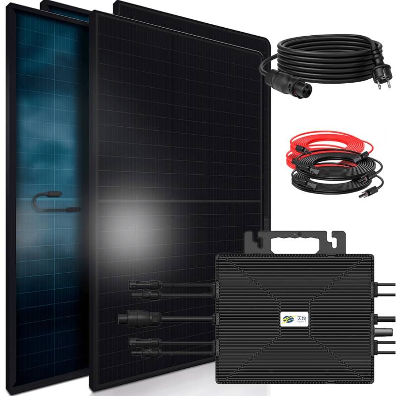 SUNNIVA Balkonkraftwerk 1840 W mit ASTRO-E 2000 W Wechselrichter inkl.5m Kabel 4x 460 W Solarmodule Bifazial Fullblack Glas-Glas SUNNIVA Balkonkraftwerk 1840 W mit ASTRO-E 2000 W Wechselrichter inkl.5m Kabel 4x 460 W Solarmodule Bifazial Fullblack Glas-Glas von SUNNIVA
