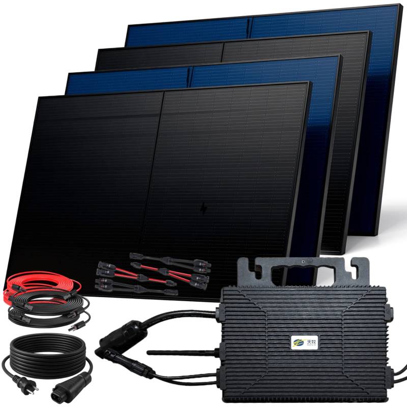 SUNNIVA Balkonkraftwerk 2000 W mit ASTRO-E 800 W Wechselrichter inkl.5m Kabel 4x 500 W Solarmodule Bifazial Fullblack Glas-Glas SUNNIVA Balkonkraftwerk 2000 W mit ASTRO-E 800 W Wechselrichter inkl.5m Kabel 4x 500 W Solarmodule Bifazial Fullblack Glas-Glas von SUNNIVA