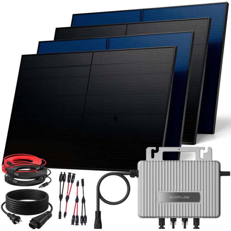 SUNNIVA Balkonkraftwerk 2000 W mit ECOFLOW 800 W Wechselrichter inkl.5m Kabel 4x 500 W Solarmodule Bifazial Fullblack Glas-Glas SUNNIVA Balkonkraftwerk 2000 W mit ECOFLOW 800 W Wechselrichter inkl.5m Kabel 4x 500 W Solarmodule Bifazial Fullblack Glas-Glas von SUNNIVA