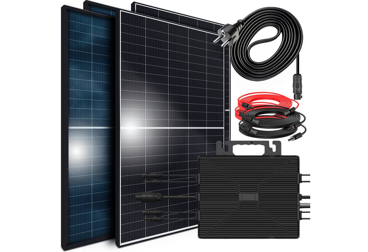 SUNNIVA Balkonkraftwerk 2288W/2000W komplett Steckdose, (Astro Energy 2000W Wechselrichter, PV Solaranlage Komplettset, 4x 440W BIFAZIAL, BLACK Frame, Single Glas Solarmodule, inkl.5m Kabel, Bluetooth) SUNNIVA Balkonkraftwerk 2288W/2000W komplett Steckdose, (Astro Energy 2000W Wechselrichter, PV Solaranlage Komplettset, 4x 440W BIFAZIAL, BLACK Frame, Single Glas Solarmodule, inkl.5m Kabel, Bluetooth) von SUNNIVA