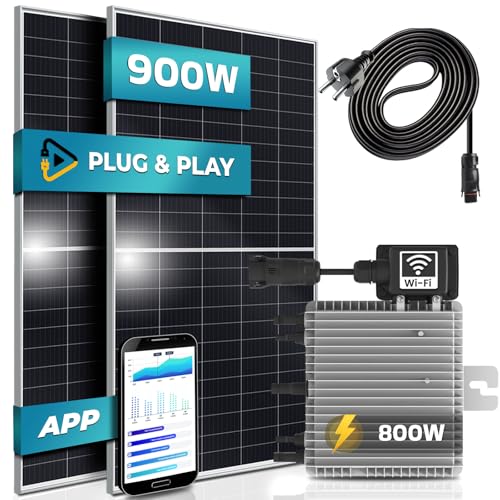 SUNNIVA Balkonkraftwerk Silver Frame 900/800W Solaranlage mit 800W Deye Micro Wechselrichter mit WIFI, upgradebar drosselbar, 2x450W Solarmodule, 5m Anschlusskabel, Solarkabel, Photovoltaikanlage,PV SUNNIVA Balkonkraftwerk Silver Frame 900/800W Solaranlage mit 800W Deye Micro Wechselrichter mit WIFI, upgradebar drosselbar, 2x450W Solarmodule, 5m Anschlusskabel, Solarkabel, Photovoltaikanlage,PV von SUNNIVA
