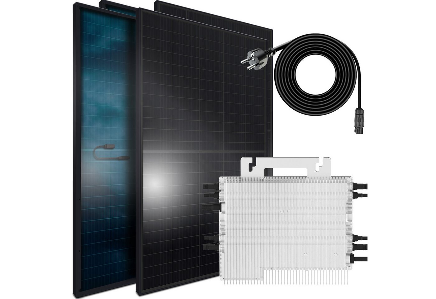 SUNNIVA Solaranlage Balkonkraftwerk FULL BLACK BIFACIAL 2392W, 2000 W, Monokristallin, (mit 2000W DEYE Micro Wechselrichter Wifi, upgradebar drosselbar, 4x460W Bifaziale All Black, Solarmodule, 5m Kabel, Photovoltaikanlage, PV), Photovoltaikanlage Balkon Mini-PV Anlage, Solarpanel, Solarmodul SUNNIVA Solaranlage Balkonkraftwerk FULL BLACK BIFACIAL 2392W, 2000 W, Monokristallin, (mit 2000W DEYE Micro Wechselrichter Wifi, upgradebar drosselbar, 4x460W Bifaziale All Black, Solarmodule, 5m Kabel, Photovoltaikanlage, PV), Photovoltaikanlage Balkon Mini-PV Anlage, Solarpanel, Solarmodul von SUNNIVA