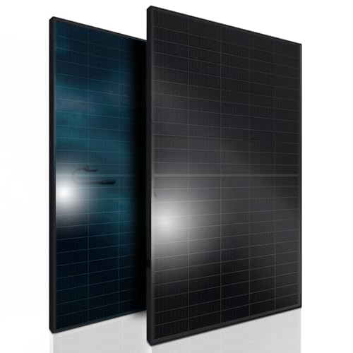 SUNNIVA Solarpanel FULL BLACK Bifazial Glas/Glas 598 Watt PV Panel - PMax 2 x 460W Bifacial Solar modul n-type, geeignet für Balkonkraftwerk (2er), IP68, Photovoltaik von SUNNIVA
