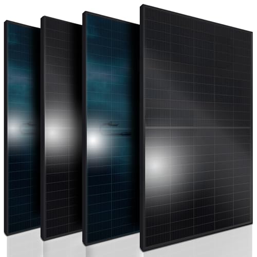 SUNNIVA Solarpanel FULL BLACK Bifazial Glas/Glas 598 Watt PV Panel - PMax 4 x 460W Bifacial Solar modul n-type, geeignet für Balkonkraftwerk (4er), IP68, Photovoltaik von SUNNIVA