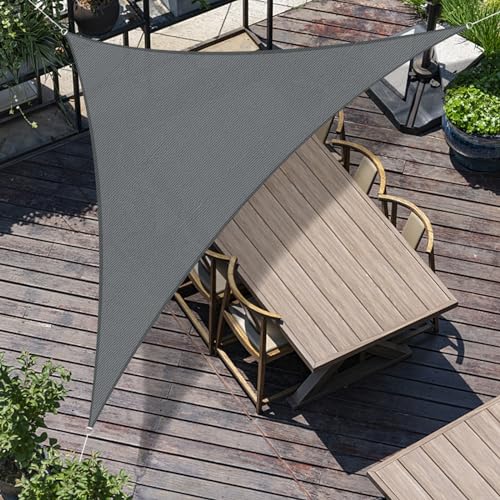 SUNNY GUARD Sonnensegel Dreieck 3x3x4.25m Sonnenschutz Atmungsaktiv HDPE UV Schutz für Balkon Terrasse Garten, Grau Anthrazit von SUNNY GUARD