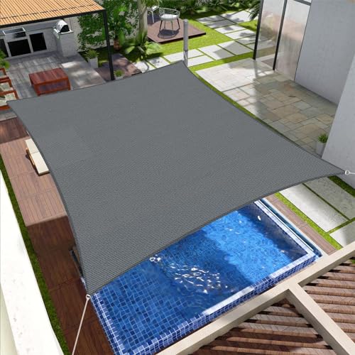 SUNNY GUARD Sonnensegel Rechteckig 2x3m Sonnenschutz Atmungsaktiv HDPE UV Schutz für Balkon Terrasse Garten, Grau Anthrazit von SUNNY GUARD