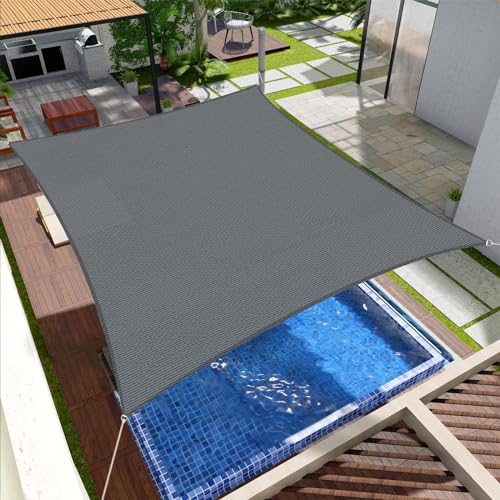 SUNNY GUARD Sonnensegel Rechteckig 3x4m Sonnenschutz Atmungsaktiv HDPE UV Schutz für Balkon Terrasse Garten, Grau Anthrazit von SUNNY GUARD