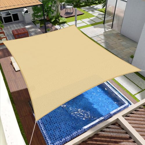 SUNNY GUARD Sonnensegel Rechteckig 3x4m Sonnenschutz Atmungsaktiv HDPE UV Schutz für Balkon Terrasse Garten, Sand von SUNNY GUARD