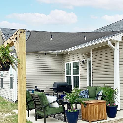 SUNNY GUARD Sonnensegel Rechteckig 5x6m Sonnenschutz Atmungsaktiv HDPE UV Schutz für Balkon Terrasse Garten, Grau Anthrazit von SUNNY GUARD