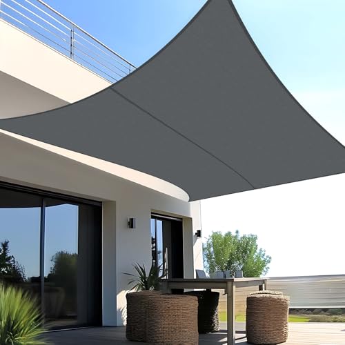 SUNNY GUARD Sonnensegel Wasserdicht 2.5x3.5m Rechteckig Sonnenschutz Wetterschutz Segel Baldachin UV Schutz für Balkon Terrasse Garten, Grau Anthrazit von SUNNY GUARD