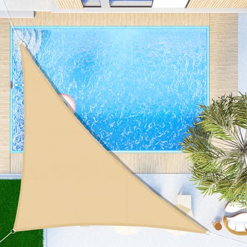 SUNNY GUARD Sonnensegel Wasserdicht 5x5x7m Dreieckig Sonnenschutz Wetterschutz Segel Baldachin UV Schutz für Balkon Terrasse Garten, Sand SUNNY GUARD Sonnensegel Wasserdicht 5x5x7m Dreieckig Sonnenschutz Wetterschutz Segel Baldachin UV Schutz für Balkon Terrasse Garten, Sand von SUNNY GUARD
