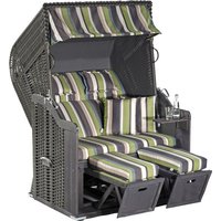 SUNNY SMART Strandkorb »Rustikal«, BxHxT: 125 x 160 x 45 cm, Halblieger, anthrazitfarben/grau von SUNNY SMART