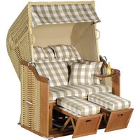 SUNNY SMART Strandkorb »Rustikal«, BxHxT: 125 x 160 x 90 cm, Halblieger, beige/natur von SUNNY SMART