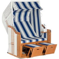 Sunny Smart - SunnySmart Garten-Strandkorb Rustikal 250 basic 2-Sitzer weiß/blau PVC-Stoff Sunny Smart - SunnySmart Garten-Strandkorb Rustikal 250 basic 2-Sitzer weiß/blau PVC-Stoff von SUNNY SMART