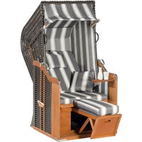 SunnySmart Garten-Strandkorb Rustikal 250 plus 1-Sitzer anthrazit/grau mit Kissen von SUNNY SMART