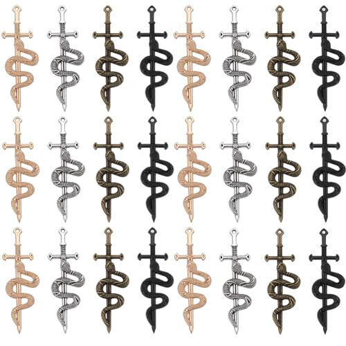 SUNNYCLUE 1 BOX 32PCS Schlangen Charms Schwert Charms Bulk Halloween Gothic Schwerter Messer Dolch Waffe Legierung Golden Sliver Bronze Schlangen Charms Für Die Schmuckherstellung Charms Ohrringe Hals SUNNYCLUE 1 BOX 32PCS Schlangen Charms Schwert Charms Bulk Halloween Gothic Schwerter Messer Dolch Waffe Legierung Golden Sliver Bronze Schlangen Charms Für Die Schmuckherstellung Charms Ohrringe Hals von SUNNYCLUE