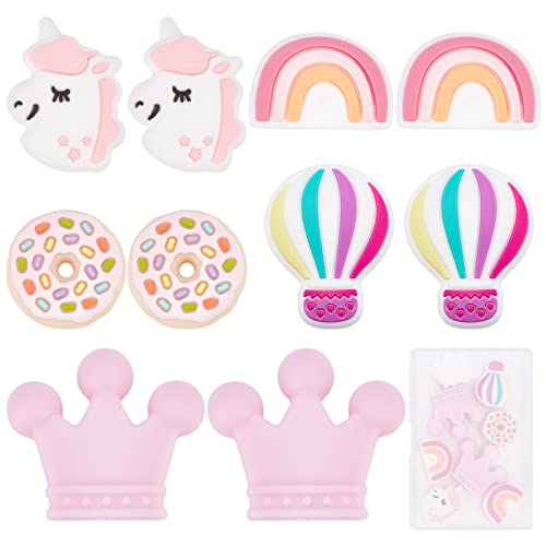 SUNNYCLUE 1 Box 10 Stück Kronen Silikonperlen Regenbogenform Doppelseitige Donut Perlen Große Abstandshalter Chunky Perlen Für Die Schmuckherstellung Einhornförmige Silikonperlen Stift Schlüsselanhäng SUNNYCLUE 1 Box 10 Stück Kronen Silikonperlen Regenbogenform Doppelseitige Donut Perlen Große Abstandshalter Chunky Perlen Für Die Schmuckherstellung Einhornförmige Silikonperlen Stift Schlüsselanhäng von SUNNYCLUE